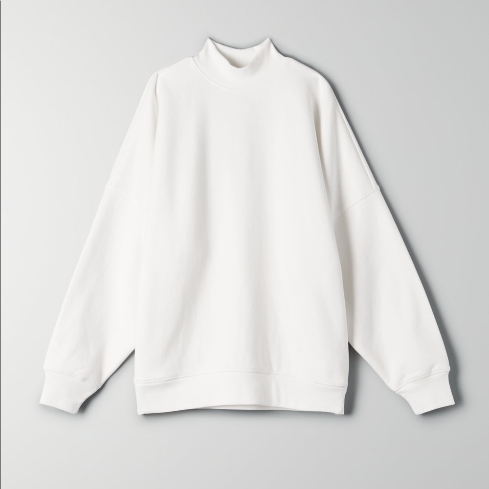 Aritzia Cozy Fleece Boyfriend Mock Sweatshirt NWT - Picture 1 of 9